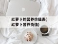 红萝卜的营养价值表(红萝卜营养价值)