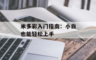 米多彩入门指南：小白也能轻松上手
