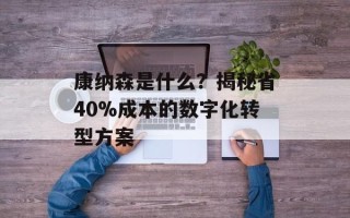 康纳森是什么？揭秘省40%成本的数字化转型方案
