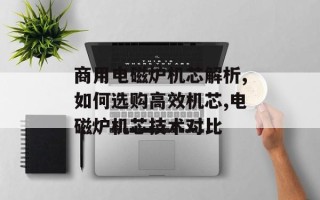 商用电磁炉机芯解析,如何选购高效机芯,电磁炉机芯技术对比