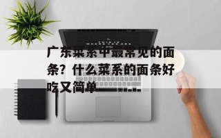 广东菜系中最常见的面条？什么菜系的面条好吃又简单