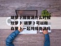 胡萝卜排骨汤什么时候放萝卜 胡萝卜可以和白萝卜一起炖排骨汤吗