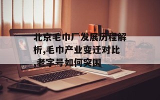北京毛巾厂发展历程解析,毛巾产业变迁对比,老字号如何突围