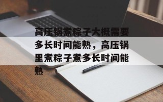 高压锅煮粽子大概需要多长时间能熟，高压锅里煮粽子煮多长时间能熟