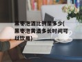 黑枣泡酒比例是多少(黑枣泡黄酒多长时间可以饮用)
