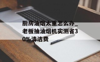 厨房油烟太重怎么办_老板抽油烟机实测省30%清洁费