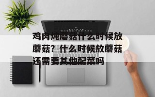 鸡肉炖蘑菇什么时候放蘑菇？什么时候放蘑菇还需要其他配菜吗