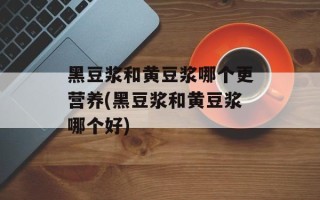 黑豆浆和黄豆浆哪个更营养(黑豆浆和黄豆浆哪个好)