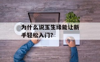 为什么说玉生缘能让新手轻松入门？