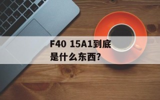F40 15A1到底是什么东西？