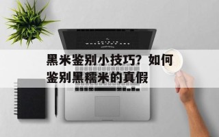 黑米鉴别小技巧？如何鉴别黑糯米的真假