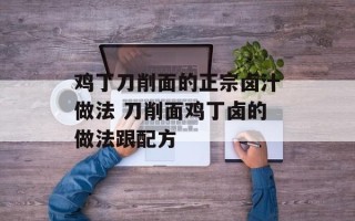 鸡丁刀削面的正宗卤汁做法 刀削面鸡丁卤的做法跟配方