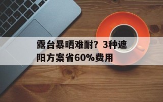 露台暴晒难耐？3种遮阳方案省60%费用