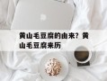 黄山毛豆腐的由来？黄山毛豆腐来历