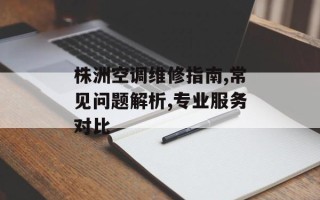 株洲空调维修指南,常见问题解析,专业服务对比