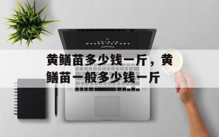 黄鳝苗多少钱一斤，黄鳝苗一般多少钱一斤