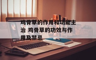 鸡骨草的作用和功能主治 鸡骨草的功效与作用及禁忌