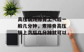 高压锅炖排骨上气后一般几分钟，煮排骨高压锅上汽后几分钟就可以