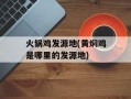 火锅鸡发源地(黄焖鸡是哪里的发源地)