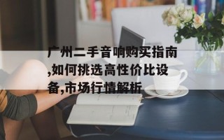 广州二手音响购买指南,如何挑选高性价比设备,市场行情解析
