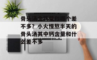 骨头汤含钙量和哪个差不多？小火慢熬半天的骨头汤其中钙含量和什么差不多