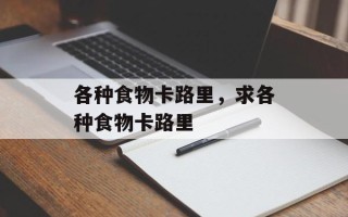 各种食物卡路里，求各种食物卡路里