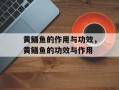 黄鳝鱼的作用与功效，黄鳝鱼的功效与作用