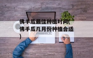 佛手瓜最佳种植时间(佛手瓜几月份种植合适)