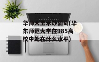 华师大玉米炒葡萄(华东师范大学在985高校中处在什么水平)