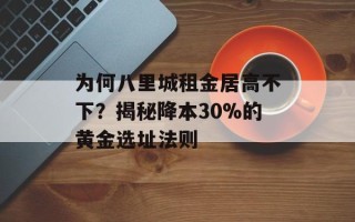 为何八里城租金居高不下？揭秘降本30%的黄金选址法则