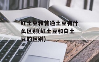 红土豆和普通土豆有什么区别(红土豆和白土豆的区别)