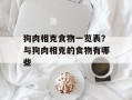 狗肉相克食物一览表？与狗肉相克的食物有哪些