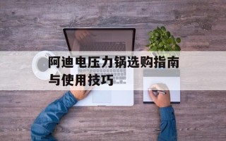 阿迪电压力锅选购指南与使用技巧