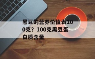 黑豆的营养价值表100克？100克黑豆蛋白质含量