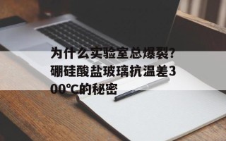 为什么实验室总爆裂？硼硅酸盐玻璃抗温差300℃的秘密