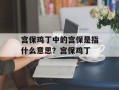 宫保鸡丁中的宫保是指什么意思？宫保鸡丁