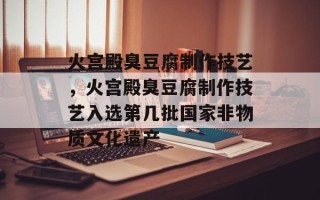 火宫殿臭豆腐制作技艺，火宫殿臭豆腐制作技艺入选第几批国家非物质文化遗产