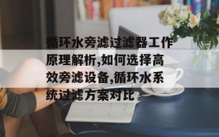 循环水旁滤过滤器工作原理解析,如何选择高效旁滤设备,循环水系统过滤方案对比