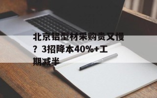 北京铝型材采购贵又慢？3招降本40%+工期减半