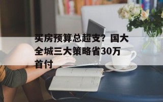 买房预算总超支？国大全城三大策略省30万首付