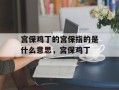 宫保鸡丁的宫保指的是什么意思，宫保鸡丁