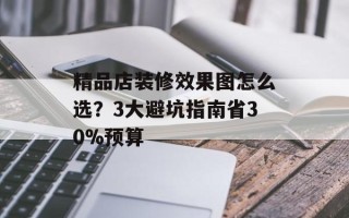 精品店装修效果图怎么选？3大避坑指南省30%预算