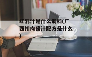 红乳汁是什么调料(广西扣肉酱汁配方是什么)