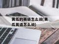黄瓜的英语怎么说(黄瓜英语怎么说)