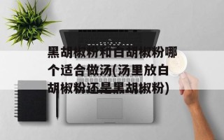 黑胡椒粉和白胡椒粉哪个适合做汤(汤里放白胡椒粉还是黑胡椒粉)