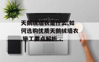 天鹅绒墙衣是什么,如何选购优质天鹅绒墙衣,施工要点解析