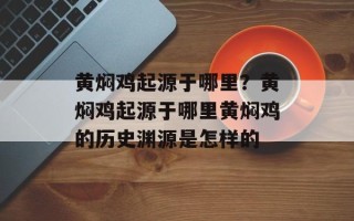 黄焖鸡起源于哪里？黄焖鸡起源于哪里黄焖鸡的历史渊源是怎样的