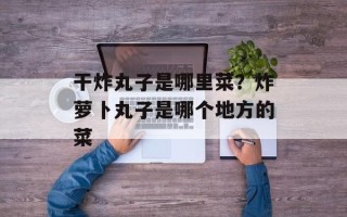 干炸丸子是哪里菜？炸萝卜丸子是哪个地方的菜