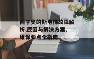 西子奥的斯电梯故障解析,原因与解决方案,维保要点全指南