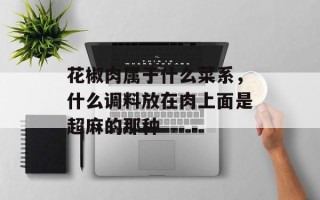 花椒肉属于什么菜系，什么调料放在肉上面是超麻的那种